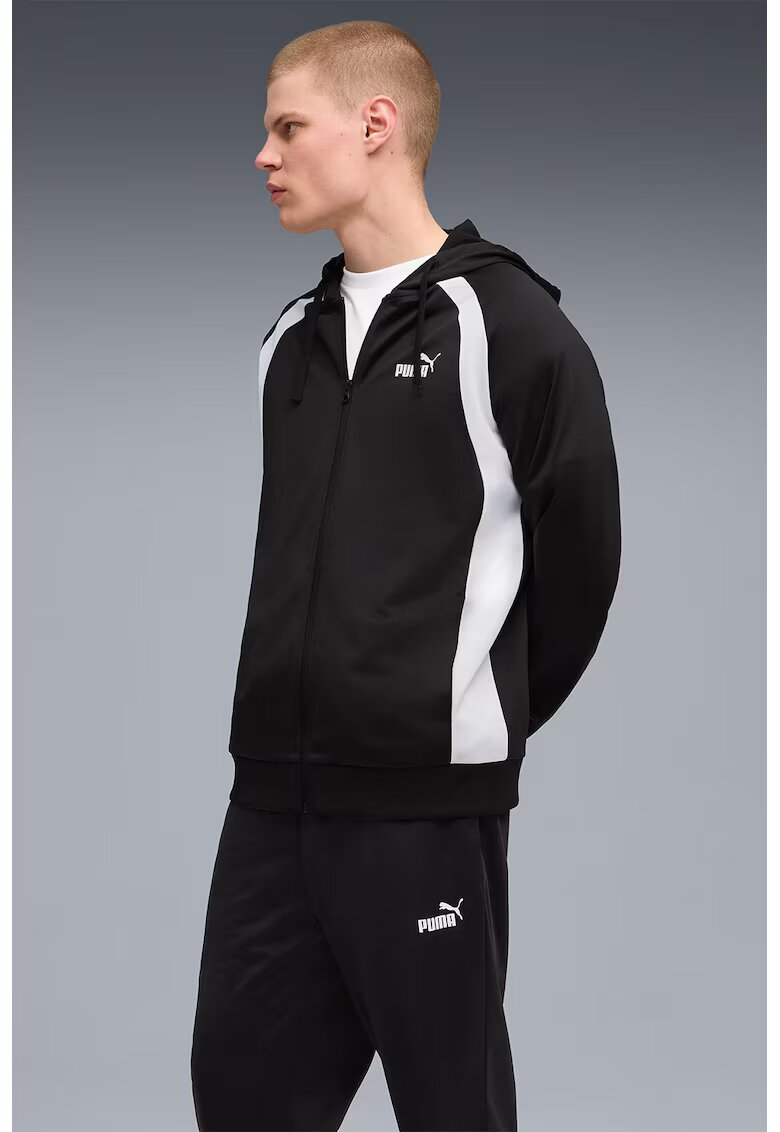 Puma Trening cu imprimeu logo si fermoar - Alb/Negru