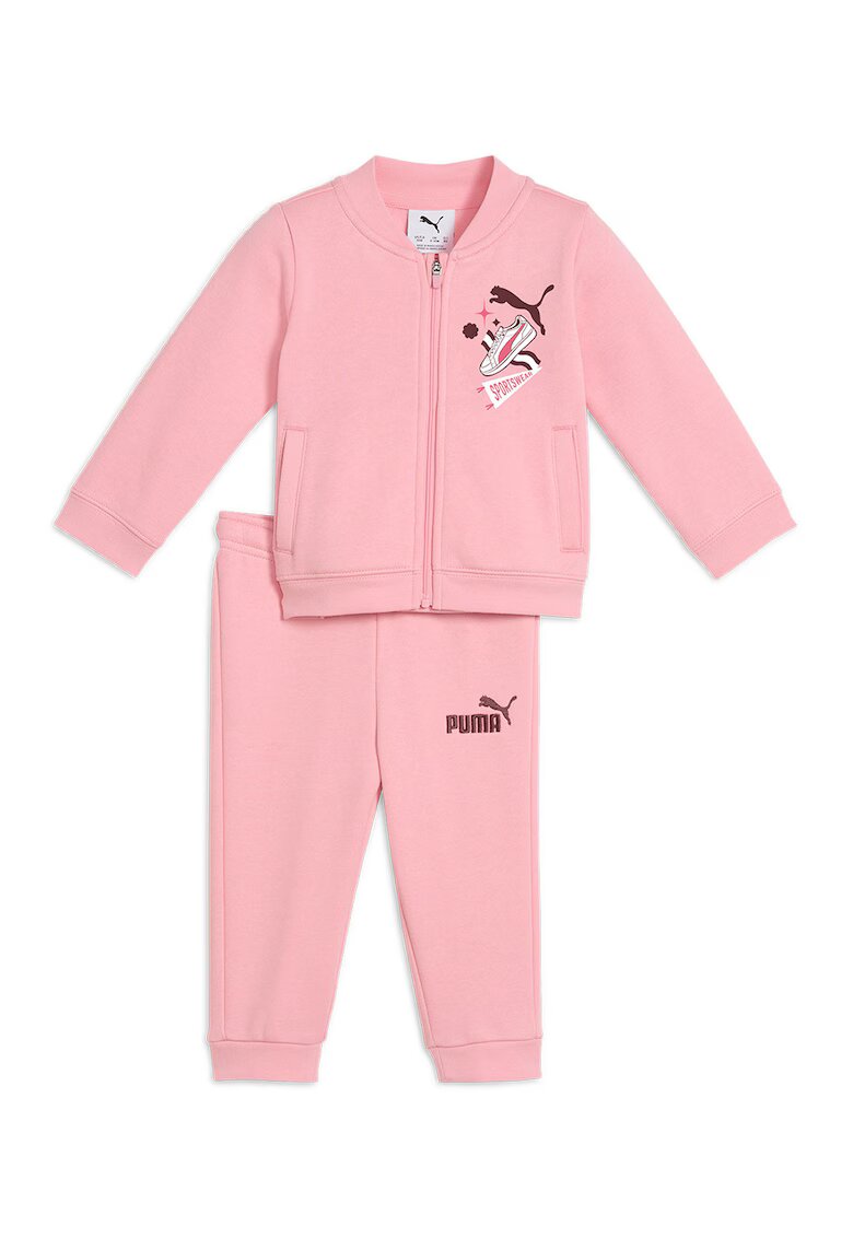 Puma Trening cu imprimeu logo si fermoar - Roz pastel