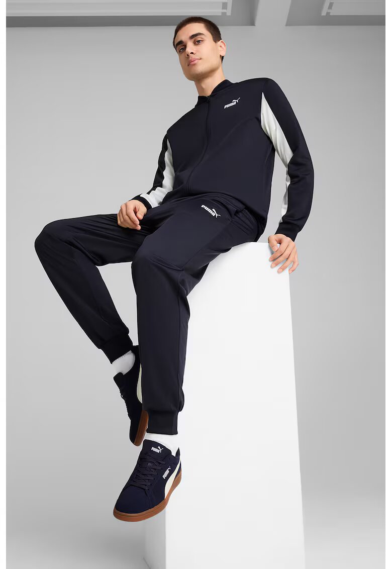 Puma Trening cu logo si fermoar Poly - Alb optic/Bleumarin