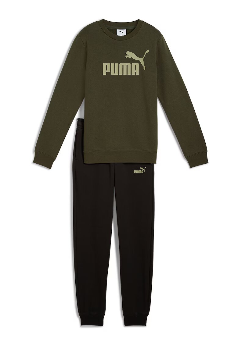 Puma Trening din amestec de bumbac cu imprimeu logo - Verde inchis/Kaki inchis
