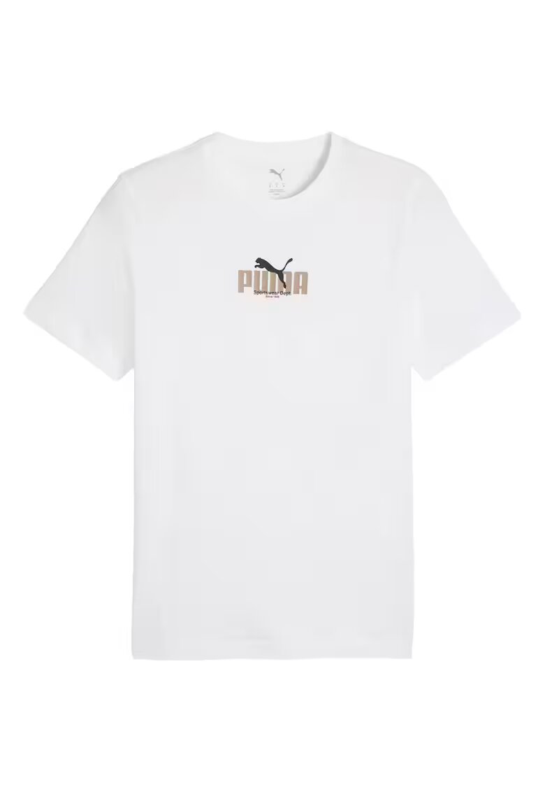 Puma Tricou barbat - maneca scurta - text grafic - alb - bumbac