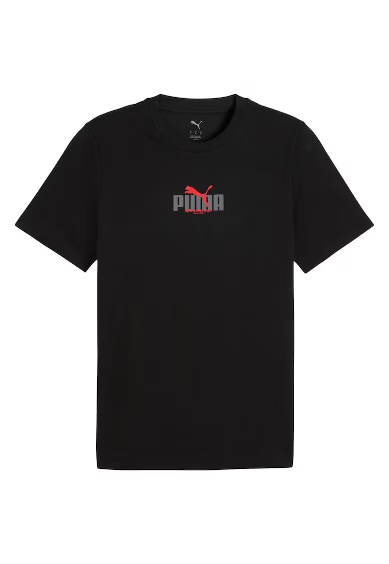 Puma Tricou barbat - maneca scurta - text grafic - culoare neagra - bumbac