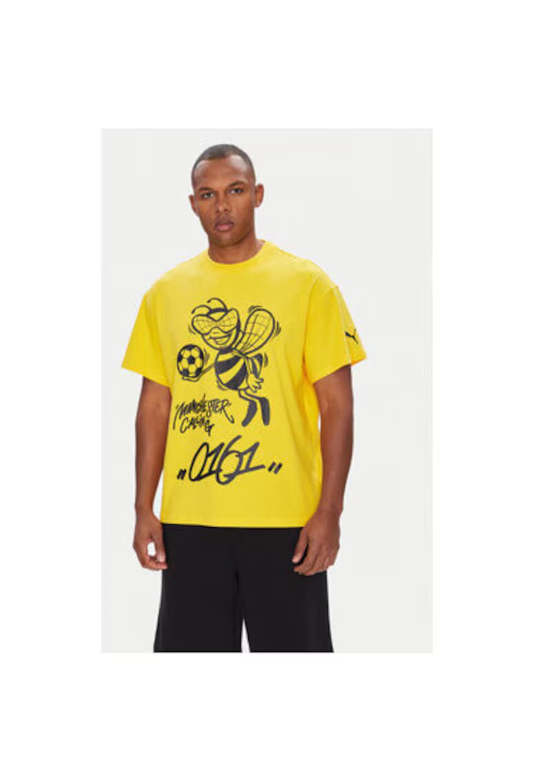 Puma Tricou barbati 631696 - Bumbac/Bumac reciclat - Galben - Galben