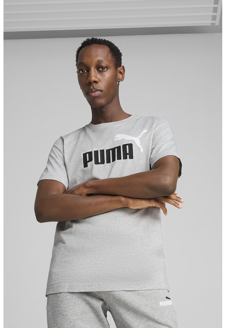 Puma Tricou cu decolteu la baza gatului Essentials 2 - Alb/Negru/Gri melange