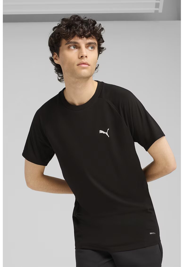 Puma Tricou cu decolteu la baza gatului si detaliu logo - Negru