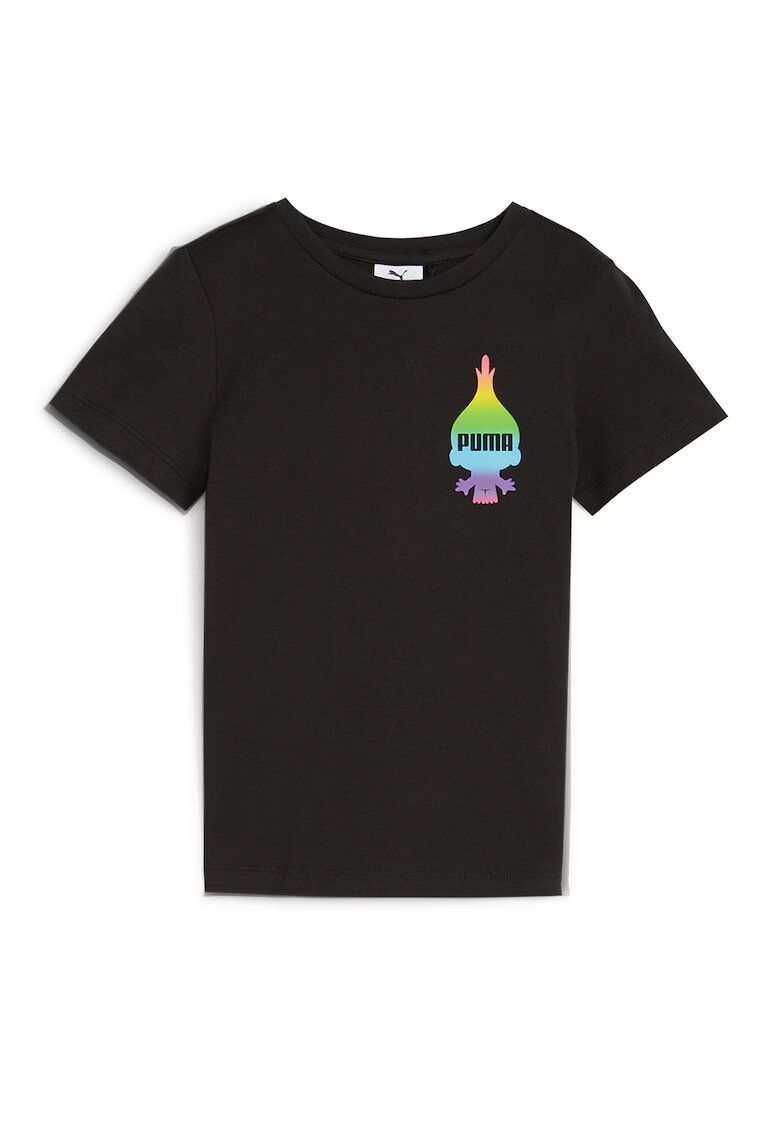 Puma Tricou cu decolteu la baza gatului si imprimeu cu desene - Negru