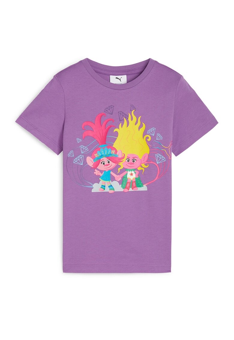 Puma Tricou cu decolteu la baza gatului si imprimeu cu desene - Violet