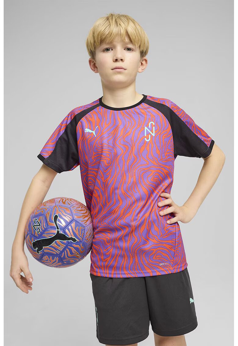 Puma Tricou cu imprimeu abstract - pentru fotbal - Portocaliu mandarina/Ametist/Gri antracit