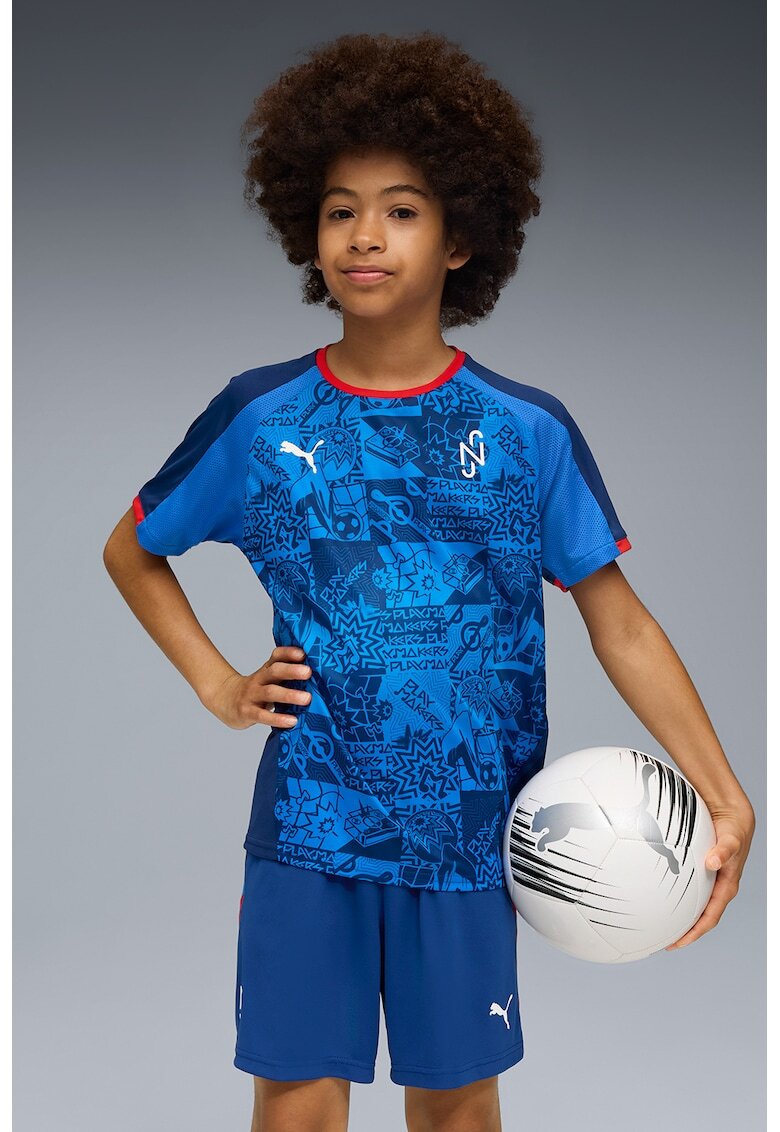 Puma Tricou cu imprimeu grafic - pentru fotbal Neymar JR - Rosu/Albastru