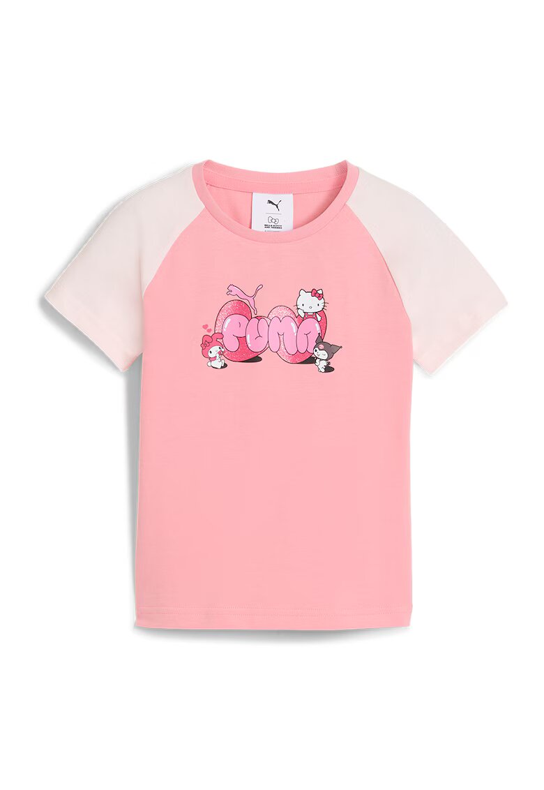 Puma Tricou cu imprimeu Hello Kitty - Alb fildes/Roz pastel