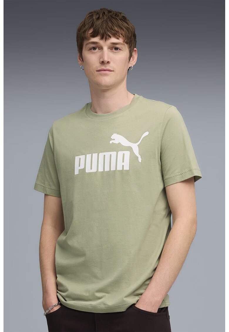 Puma Tricou cu imprimeu logo ESS No. 1 - Alb/Verde sparanghel