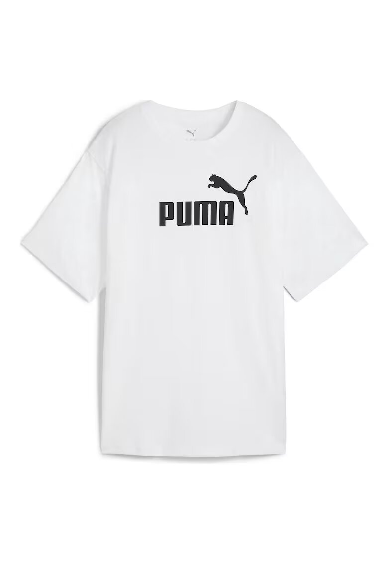 Puma Tricou cu imprimeu logo si maneci cazute - Alb