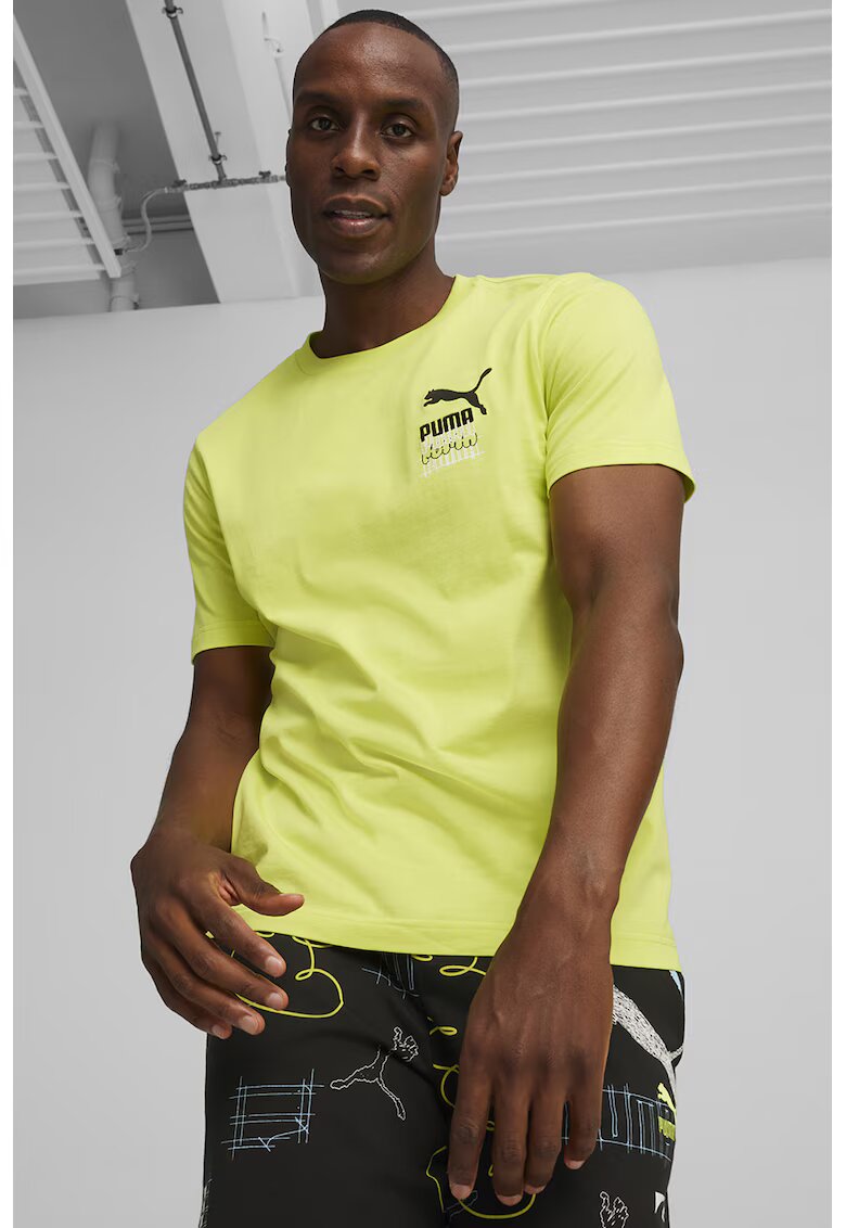 Puma Tricou cu imprimeu pe spate - Verde lime