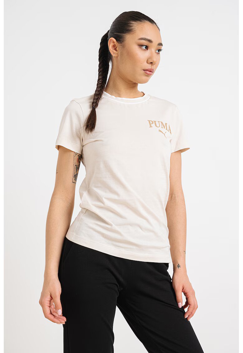 Puma Tricou cu logo pe piept Squad - Bej/Crem