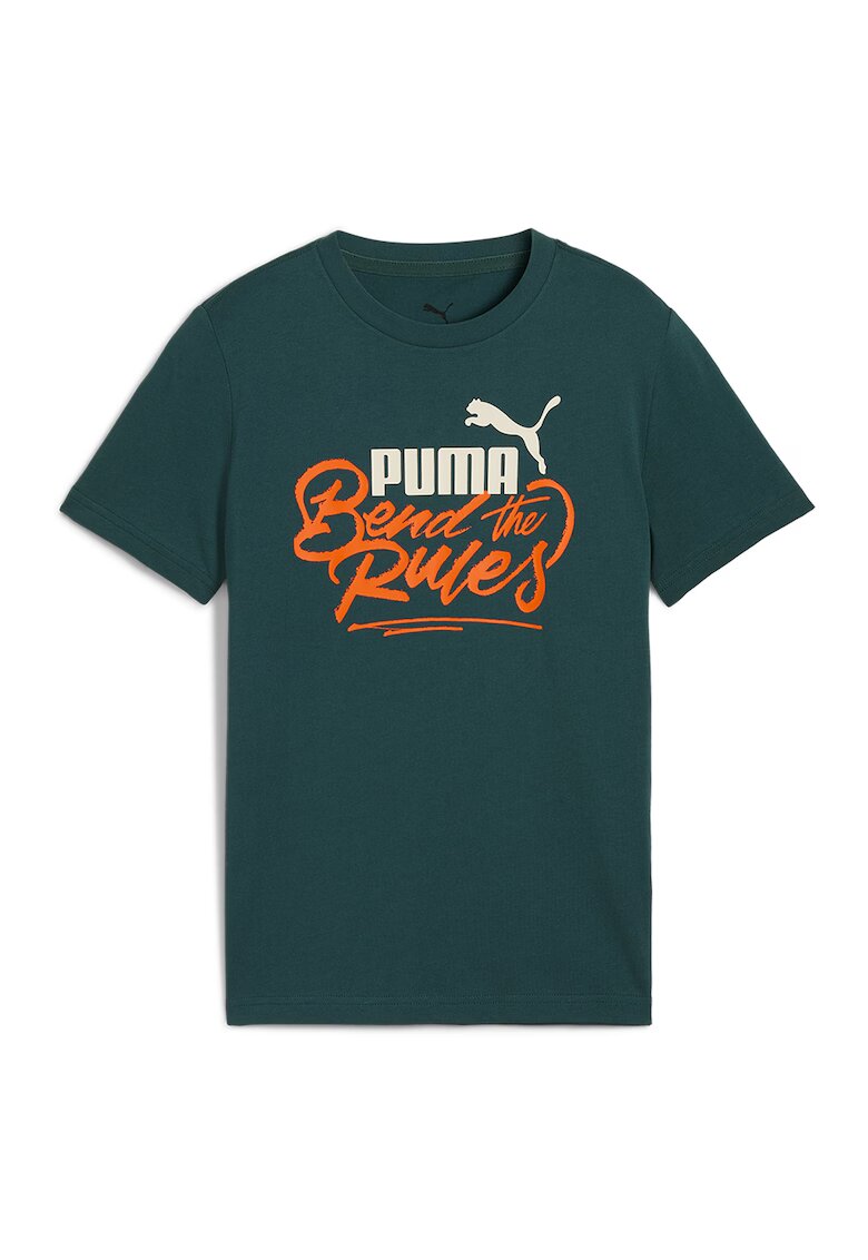 Puma Tricou cu model grafic si decolteu la baza gatului MID90s - Negru/Portocaliu