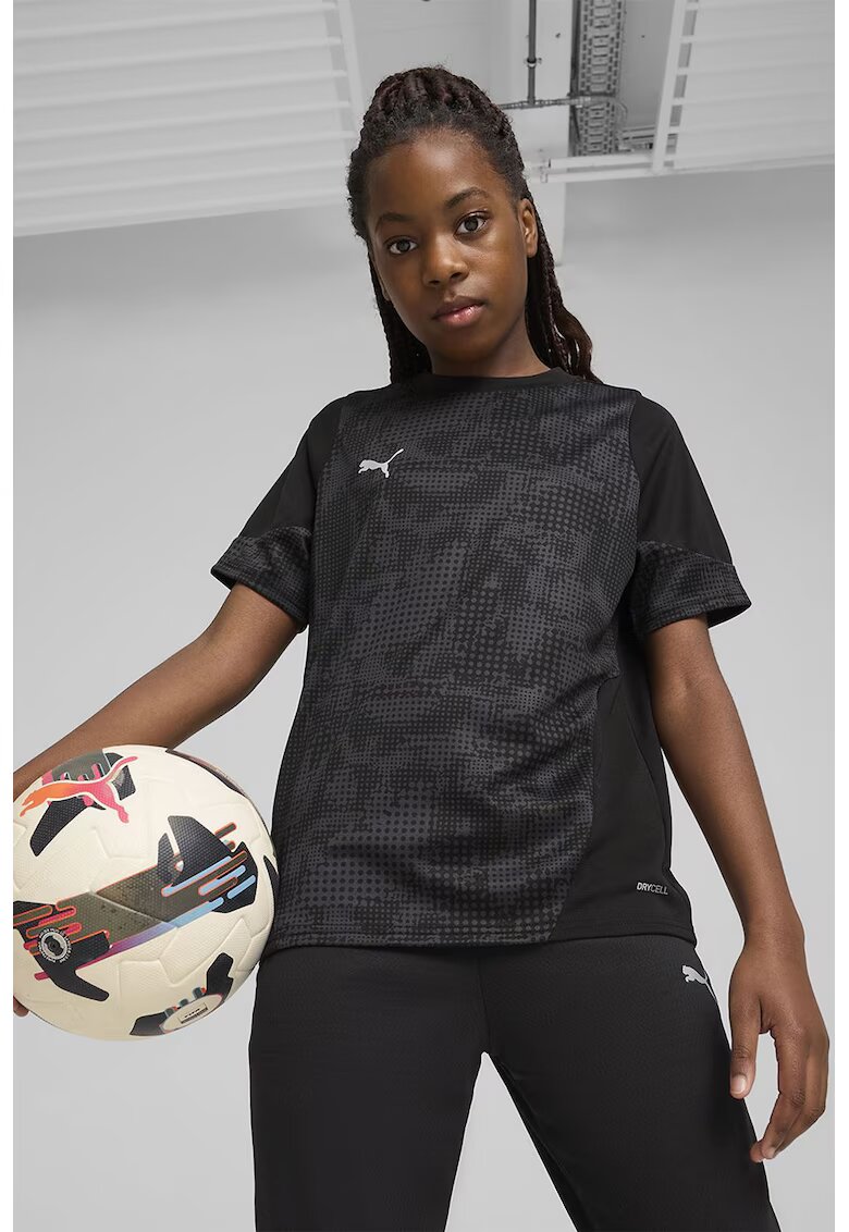 Puma Tricou cu model - pentru fotbal - Negru/Gri antracit