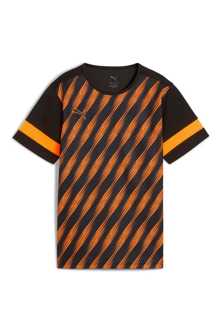 Puma Tricou cu model - pentru fotbal - Negru/Portocaliu mandarina