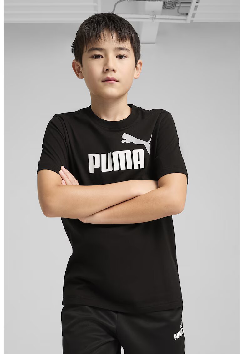 Puma Tricou de bumbac cu imprimeu logo - Alb/Negru stins