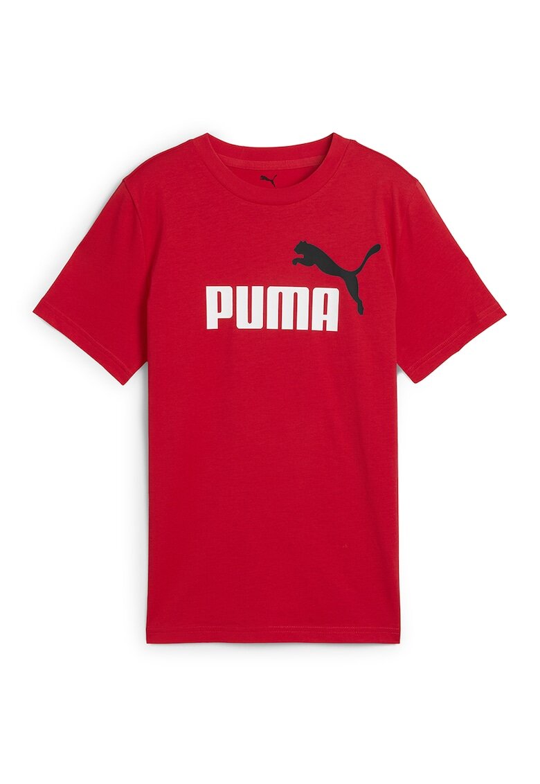 Puma Tricou de bumbac cu imprimeu logo - Rosu/Alb
