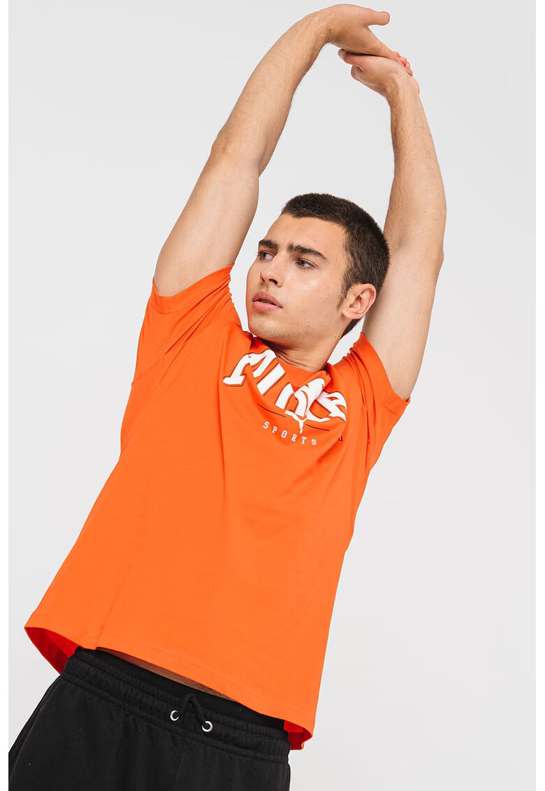 Puma Tricou de bumbac cu imprimeu logo Squad - Alb/Rosu vermillion