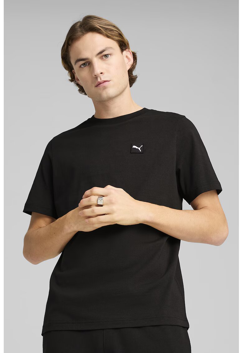Puma Tricou de bumbac cu logo ESS Elevated - Negru stins