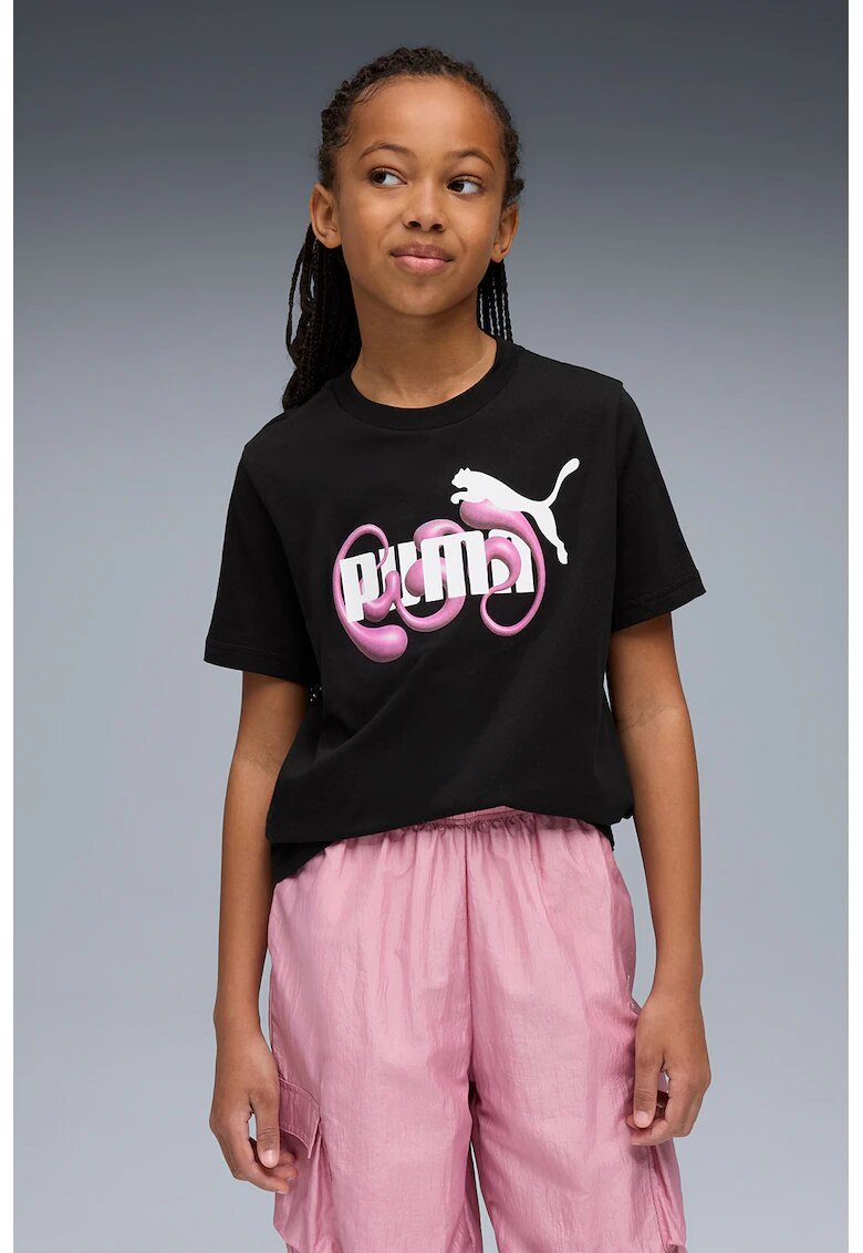 Puma Tricou de bumbac Graphic No. 1 - Alb/Negru/Roz