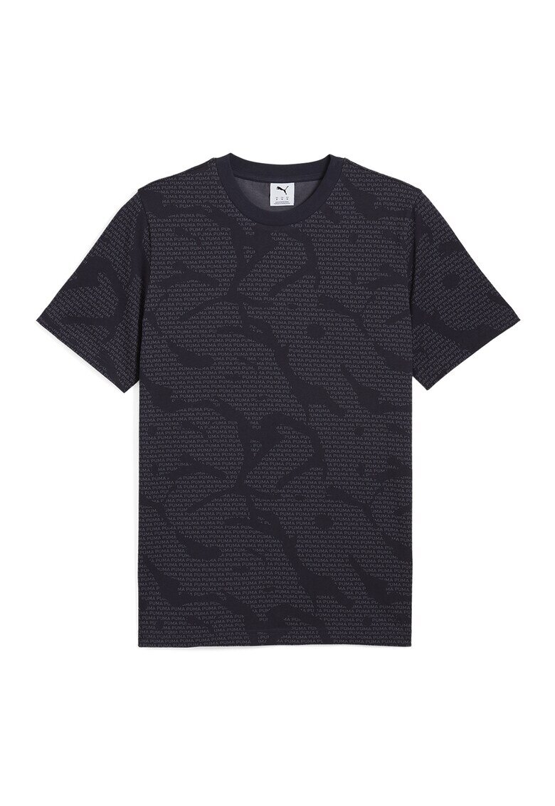 Puma Tricou din bumbac cu decolteu la baza gatului - Bleumarin