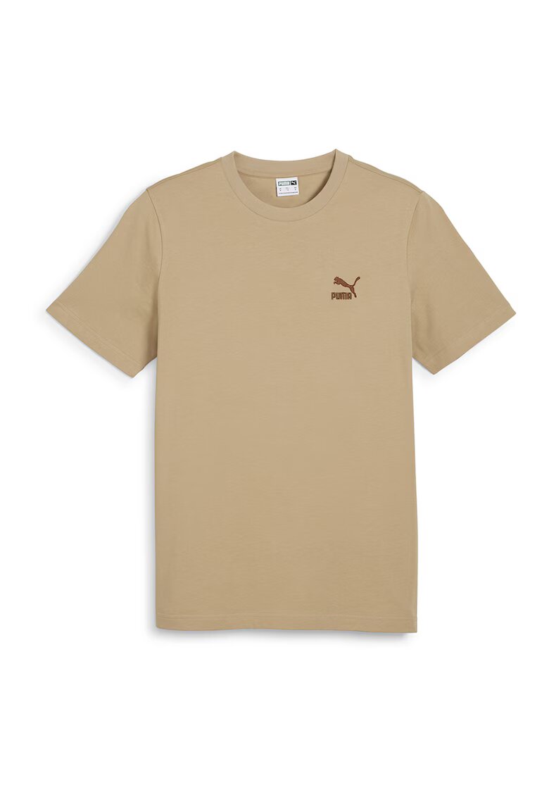 Puma Tricou din bumbac cu decolteu la baza gatului Classics - Bej