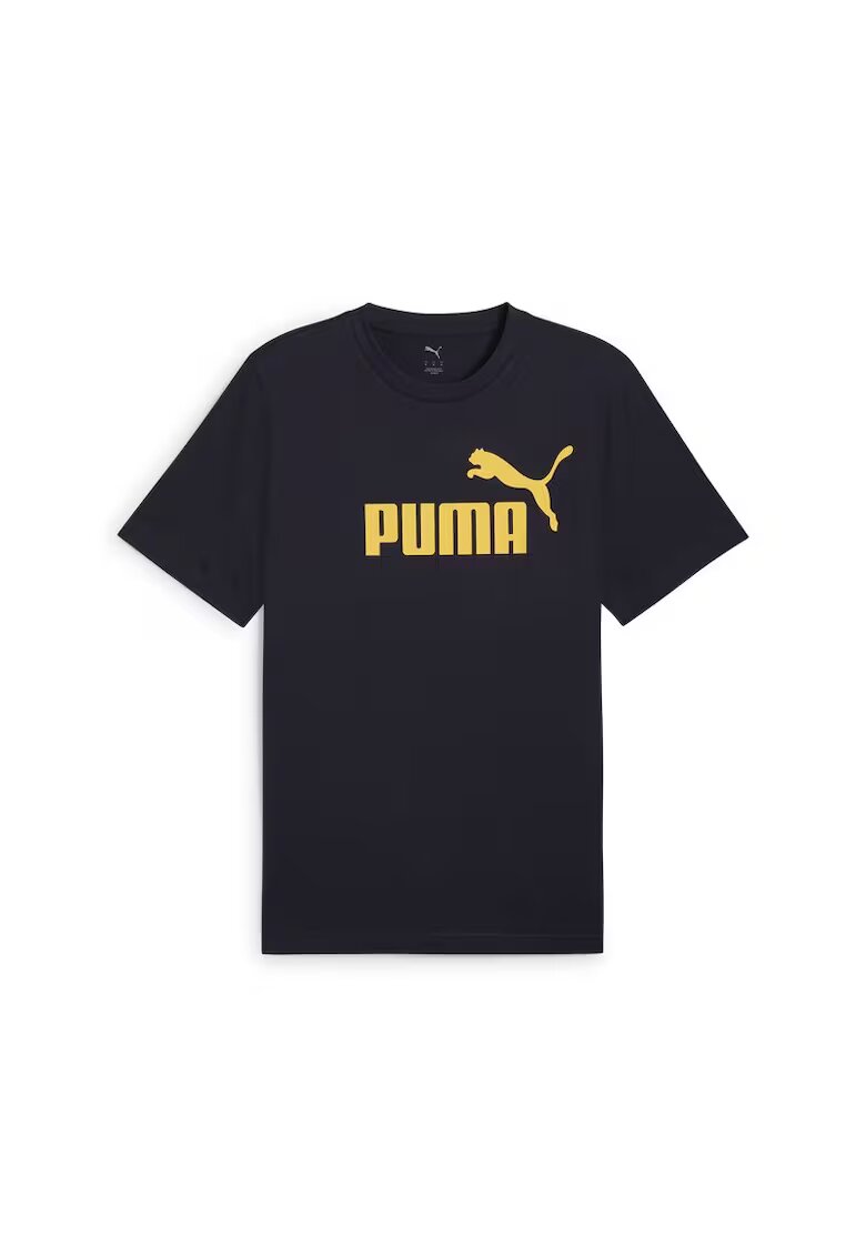 Puma Tricou din bumbac cu decolteu la baza gatului si logo