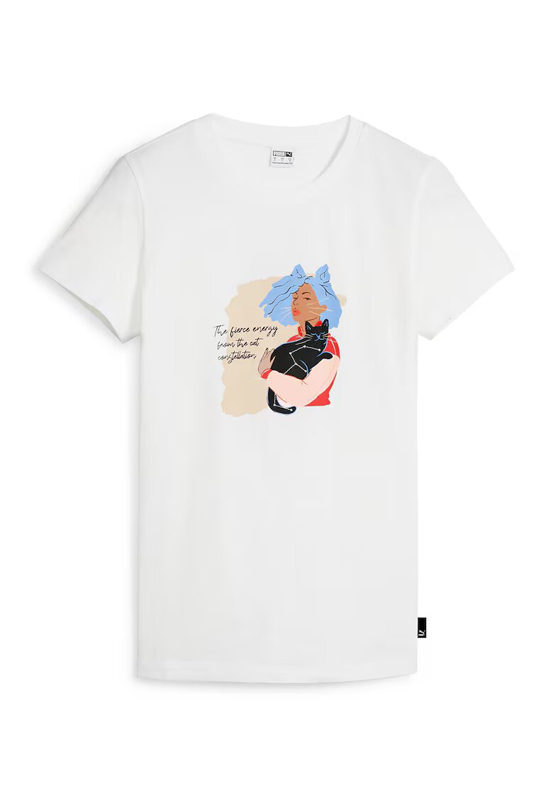 Puma Tricou din bumbac cu imprimeu - Alb