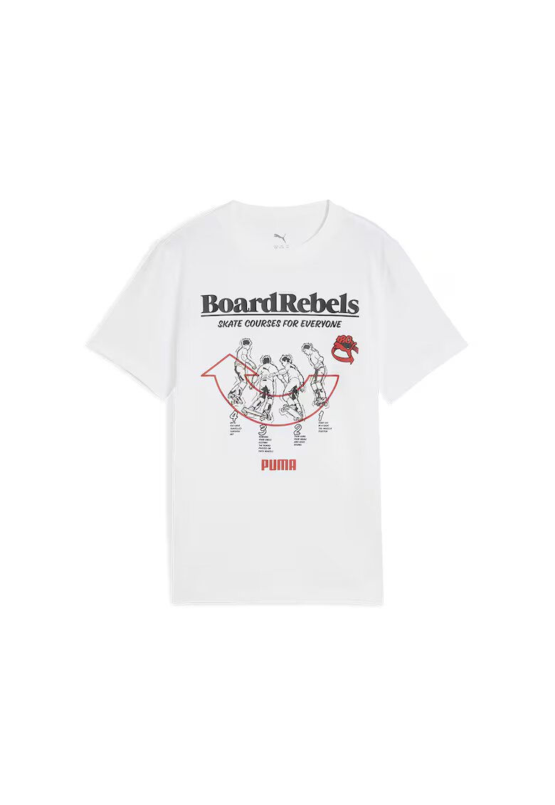 Puma Tricou din bumbac cu imprimeu cu skateboarding Mid 90s - Alb/Negru