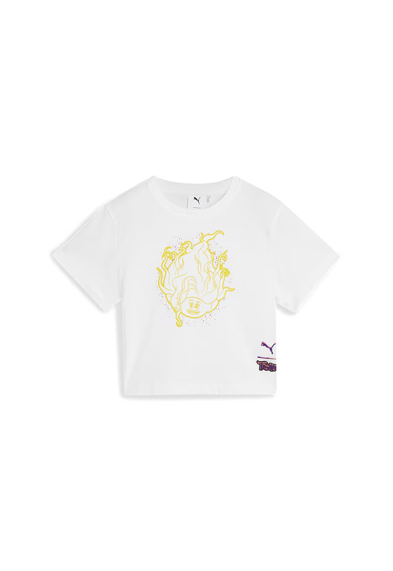Puma Tricou din bumbac cu imprimeu Trolls - Alb/Galben