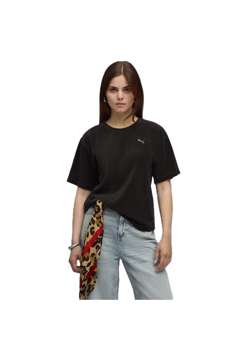 Puma Tricou ESS ELEVATED Relaxed Velour Rib Tee-688106-01