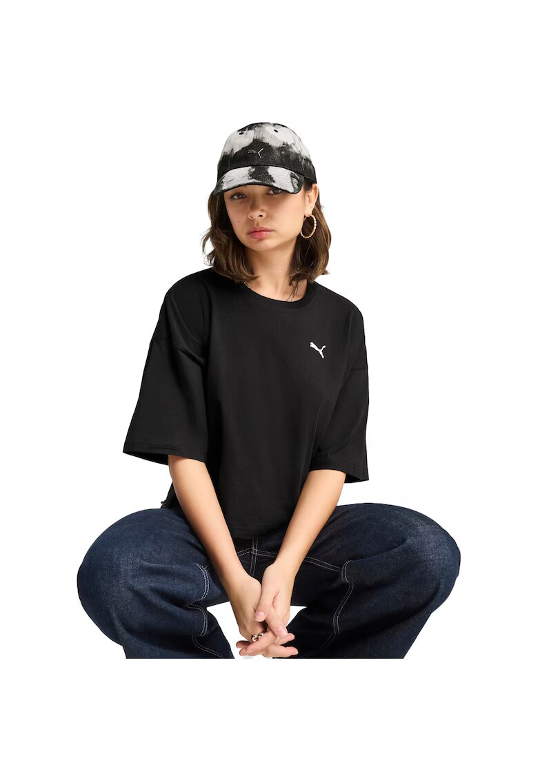 Puma Tricou femei Wardrobe Ess Oversized Short Tee Bl - Negru