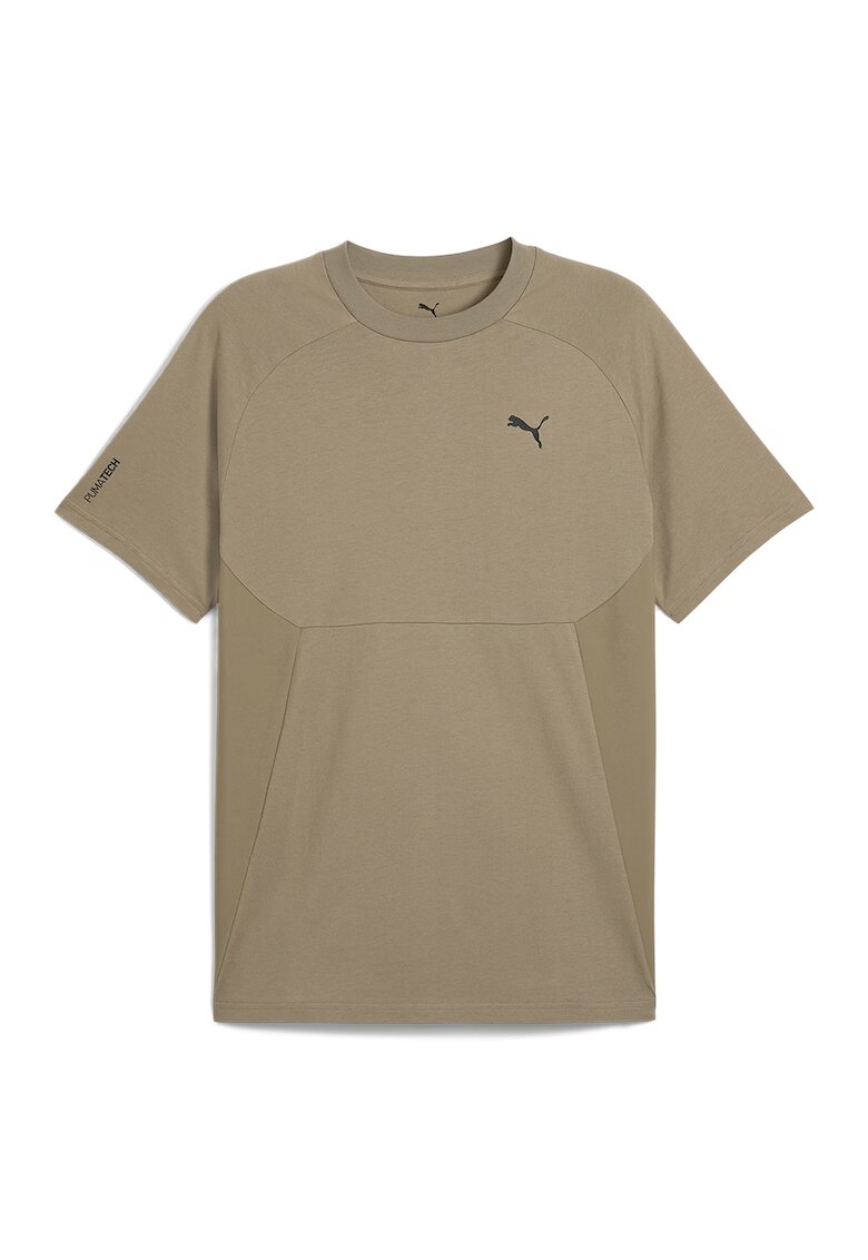 Puma Tricou lejer din bumbac cu decolteu la baza gatului - Maro deschis