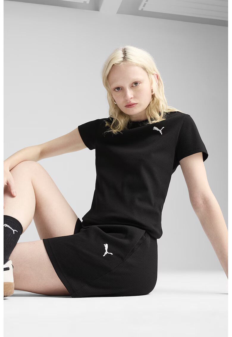 Puma Tricou regular fit cu logo - Negru