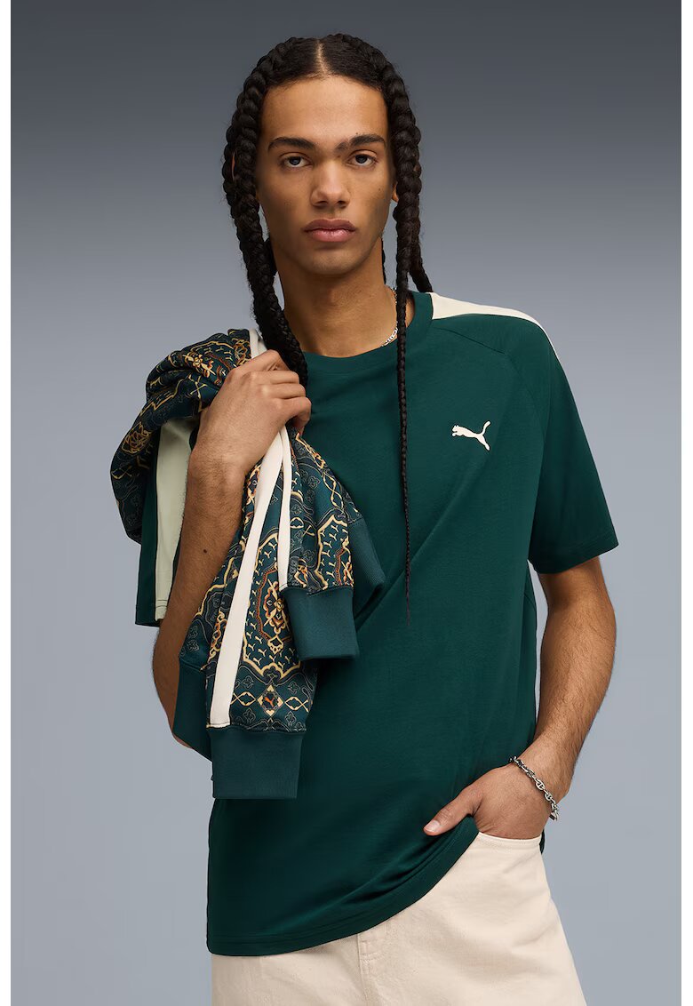 Puma Tricou regular fit cu logo Terrain-Alpine - Verde englez/Crem