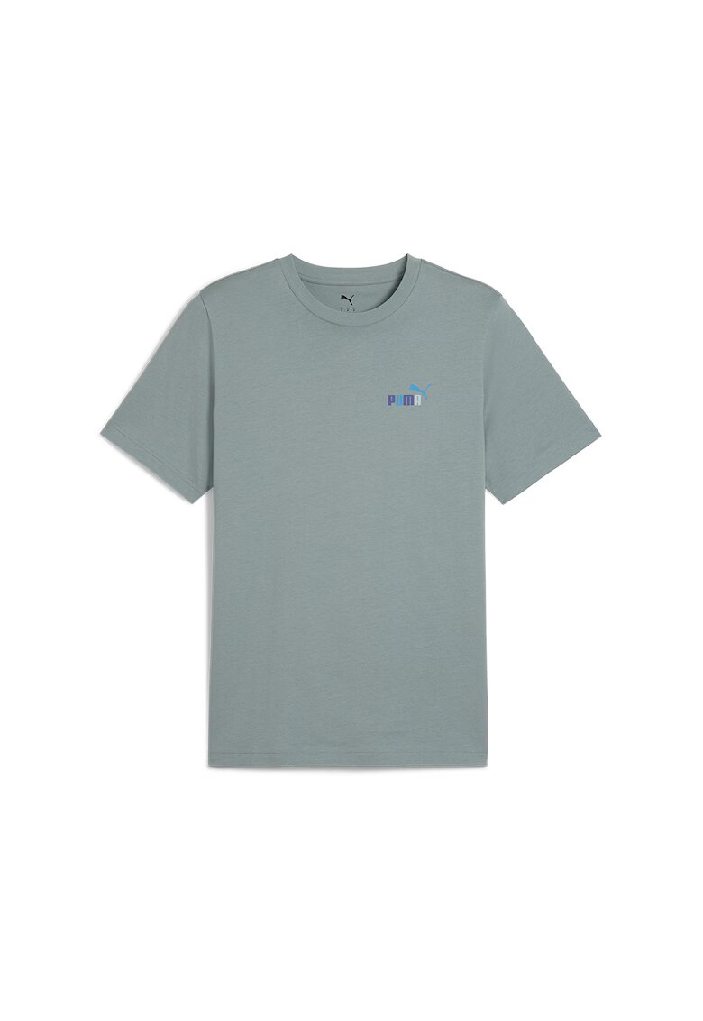 Puma Tricou regular fit de bumbac cu model grafic - Negru/Albastru indigo/Verde persan