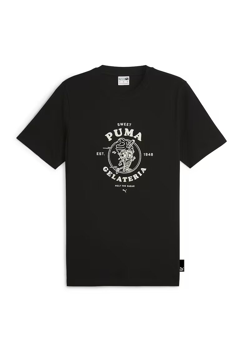 Puma Tricou regular fit din bumbac cu imprimeu - Negru