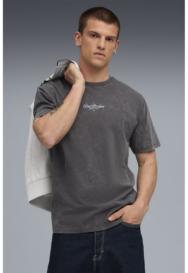 Puma Tricou relaxed fit cu logo - Gri inchis