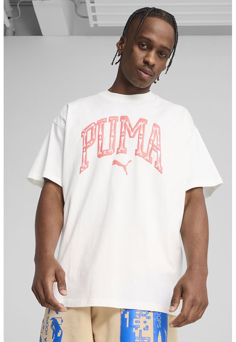 Puma Tricou supradimensionat cu imprimeu - Fucsia/Alb optic