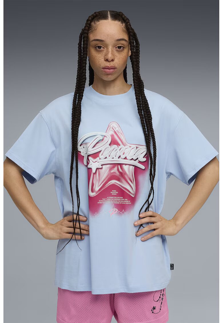 Puma Tricou supradimensionat unisex Shooting Stars - Rosu/Alb/Albastru deschis