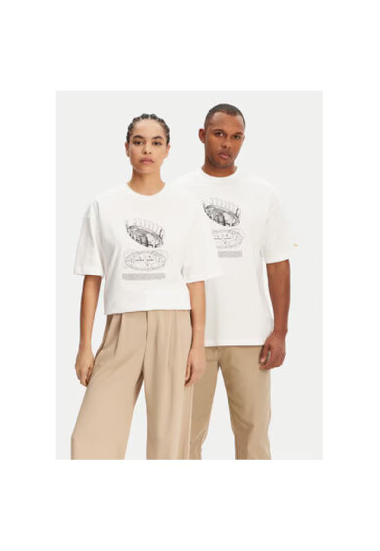 Puma Tricou Unisex 630092 - Bumbac/Bumac reciclat - Alb - Alb