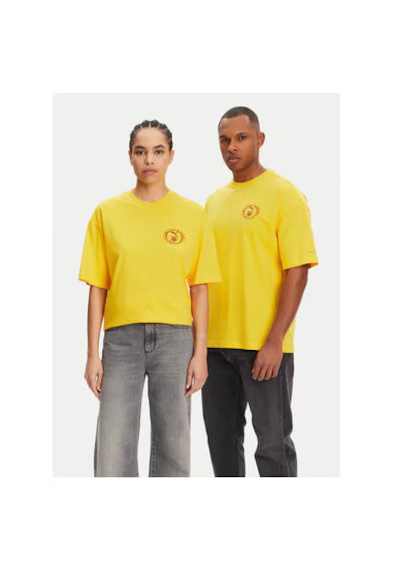 Puma Tricou Unisex 630092 - Bumbac/Bumac reciclat - Galben - Galben