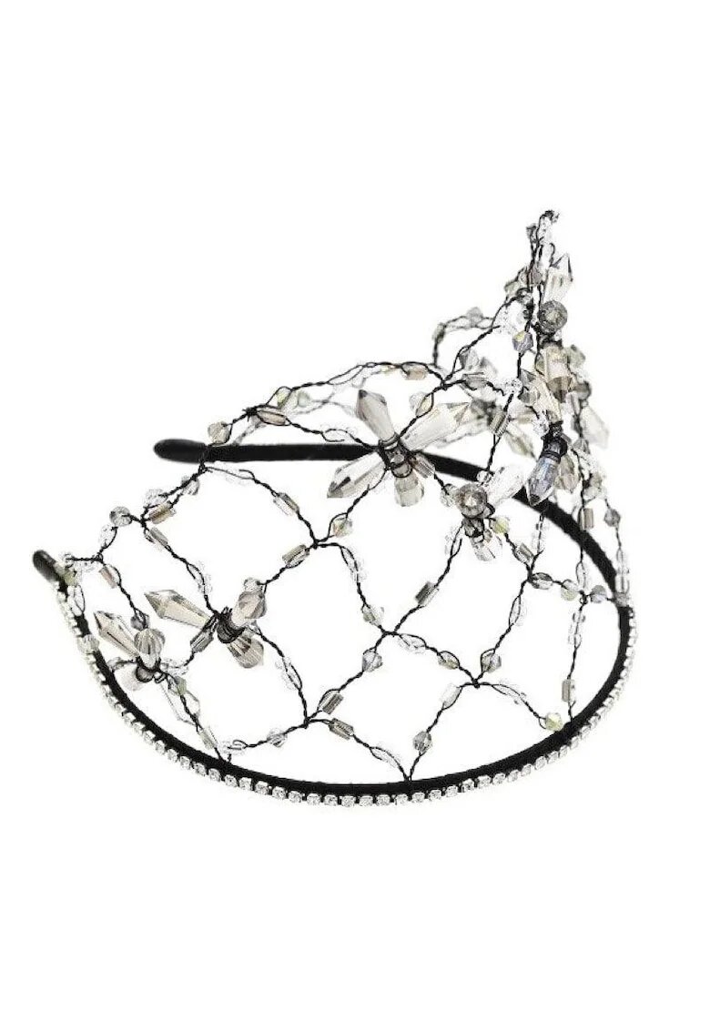 Pursehuit Accesoriu de cap - negru - cu plasa si margelute - Debra C16 -