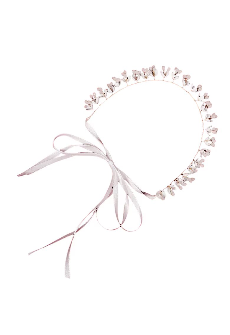 Pursehuit Accesoriu de par - auriu - cu flori albe - Darja C16 -