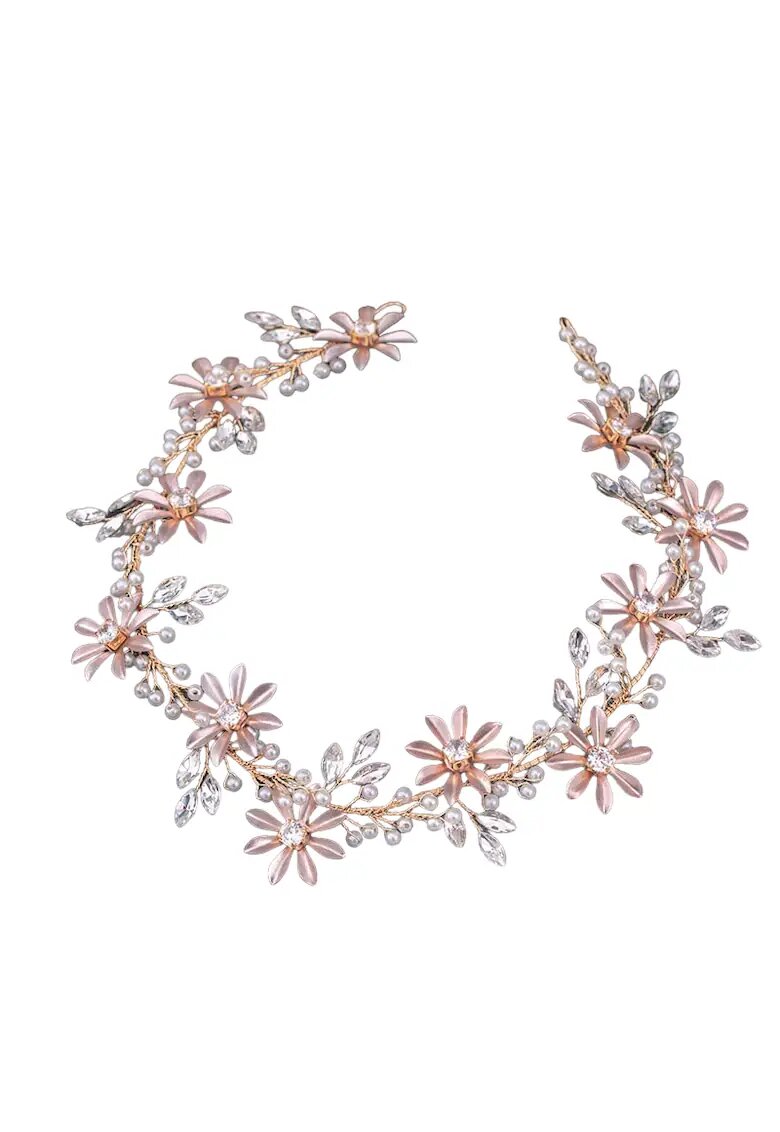 Pursehuit Accesoriu de par auriu - cu floricele si pietre - Alvar C1