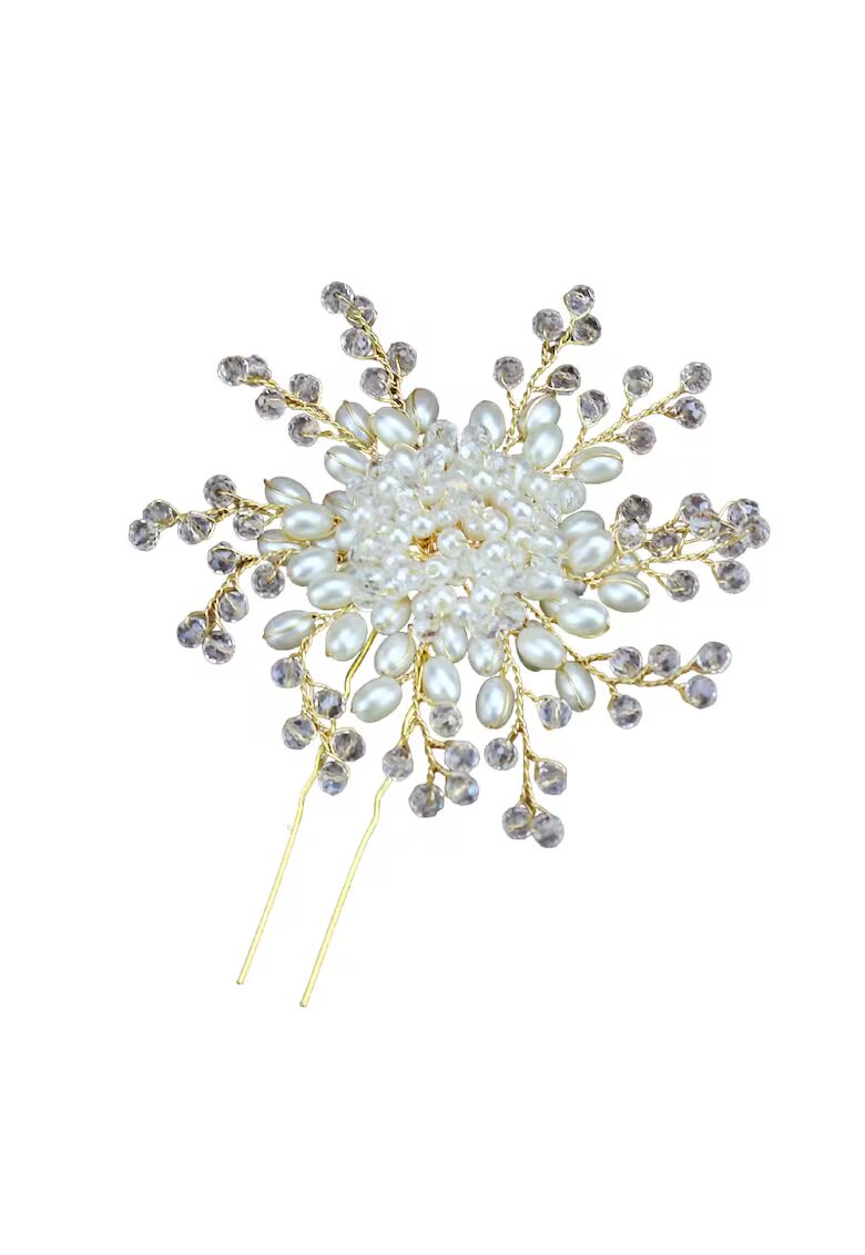 Pursehuit Accesoriu de par - auriu - tip ac - cu perle si margelute - Cory C9 -