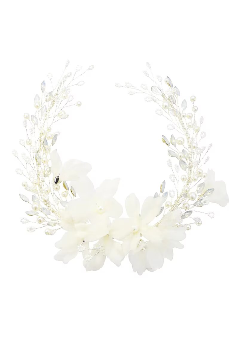 Pursehuit Accesoriu par - argintiu - cu perle si flori - Sanita C12 -