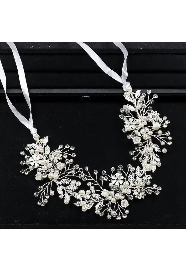 Pursehuit Accesoriu par - argintiu - cu pietre si perlute - Mariona C2